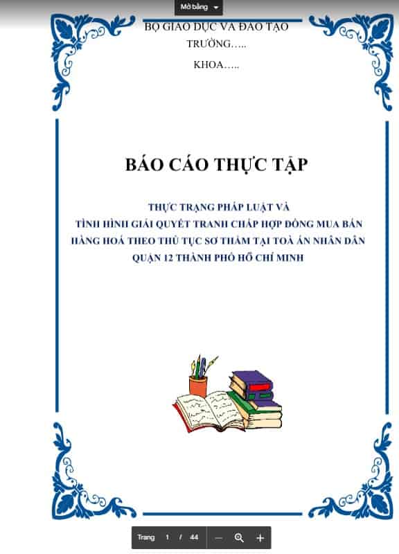 Báo cáo thực tập đại học luật
