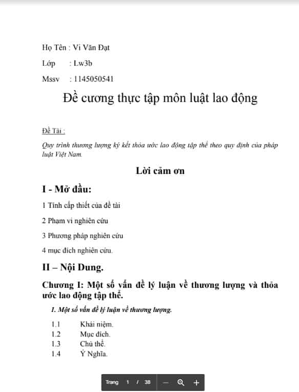 Báo cáo thực tập đại học luật