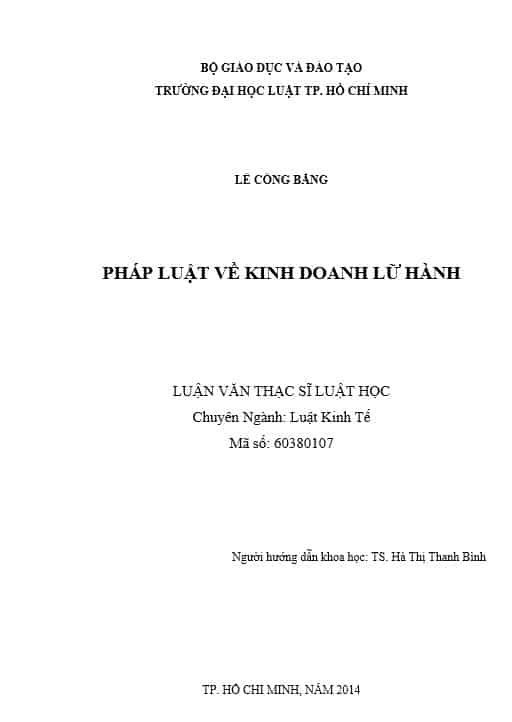 Pháp luật về kinh doanh lữ hành