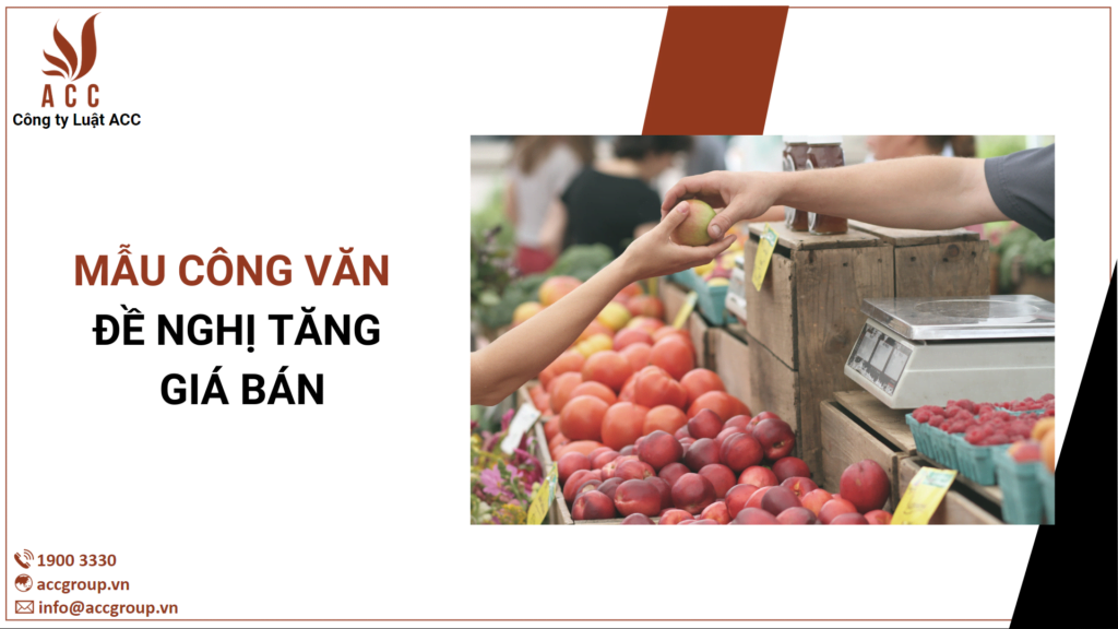 Mẫu công văn đề nghị tăng giá bán 