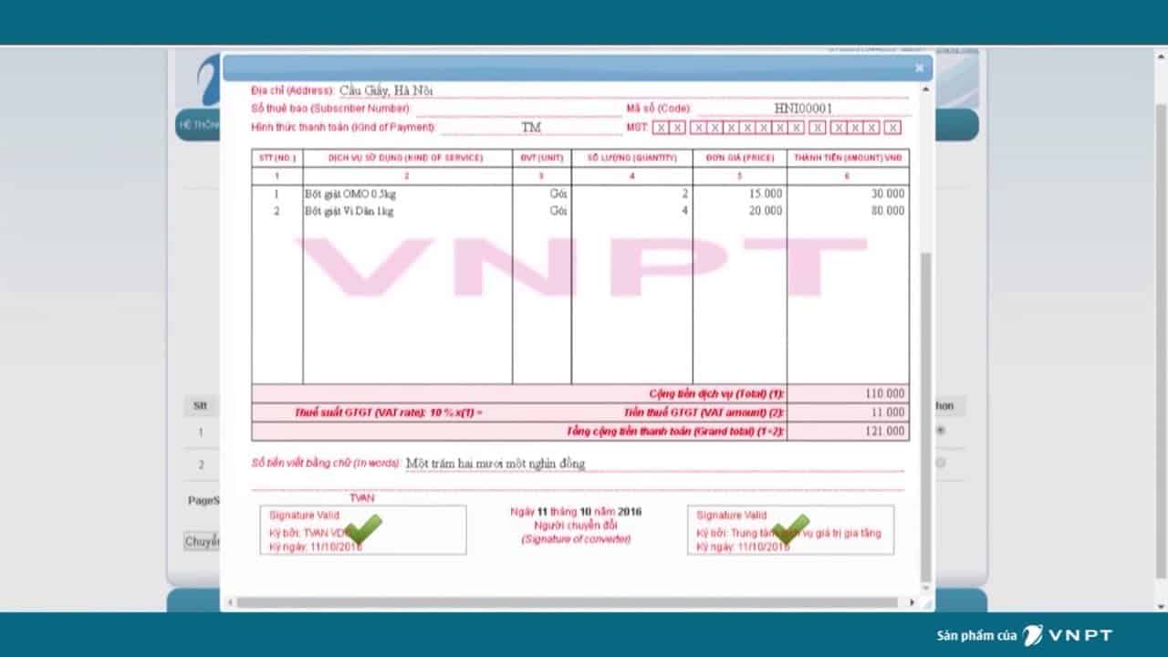 hóa đơn điện tử vnpt