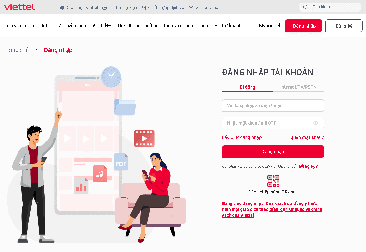 đăng Nhập Tài Khoản Viettel
