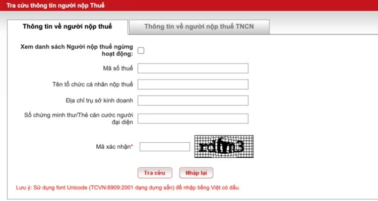 Tra cứu nợ thuế
