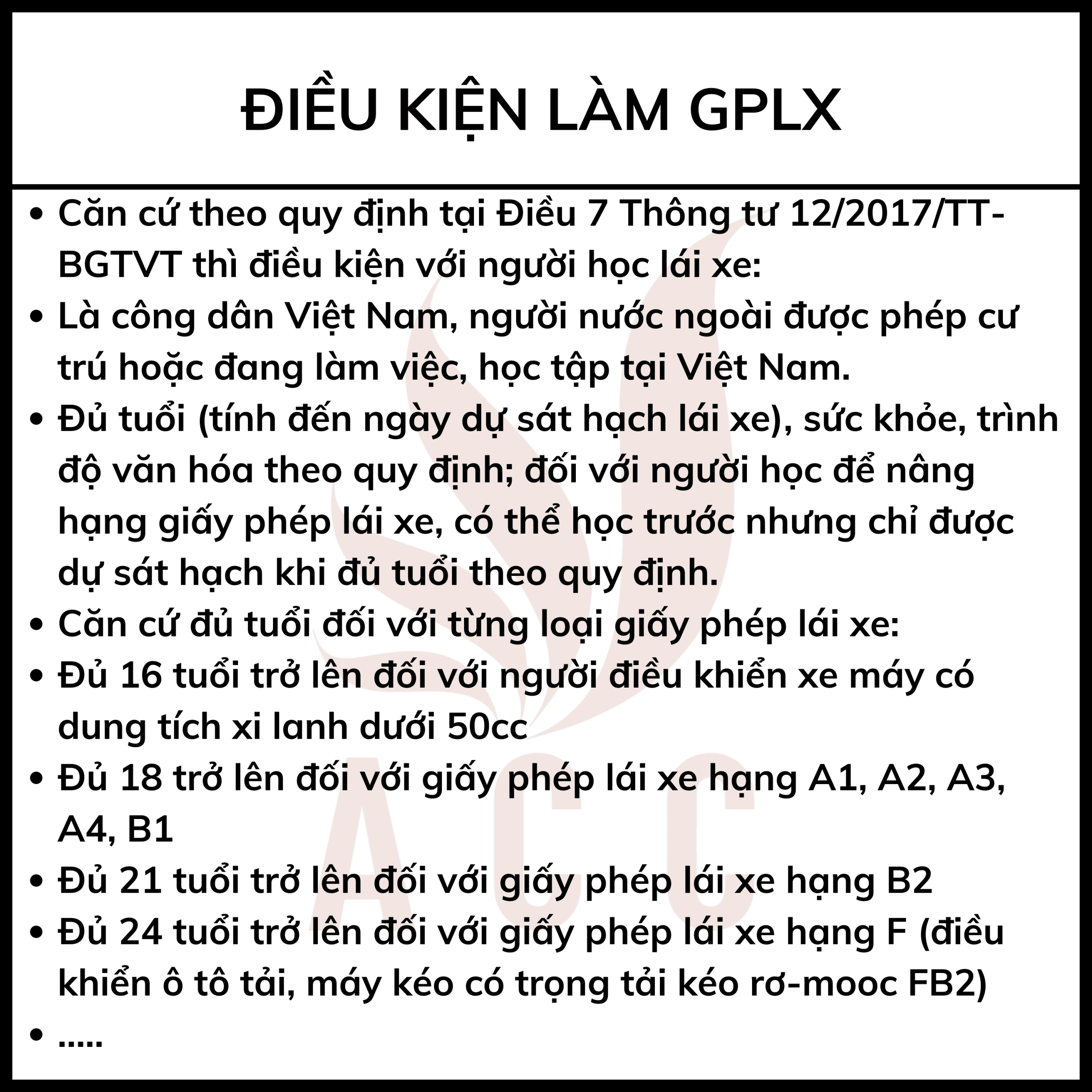 Điều Kiện Làm Giấy Phép Lái Xe