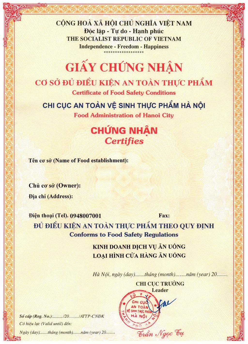 Cơ Quan Có Thẩm Quyền Cấp Giấy Chứng Nhận Vệ Sinh An Toàn Thực Phẩm