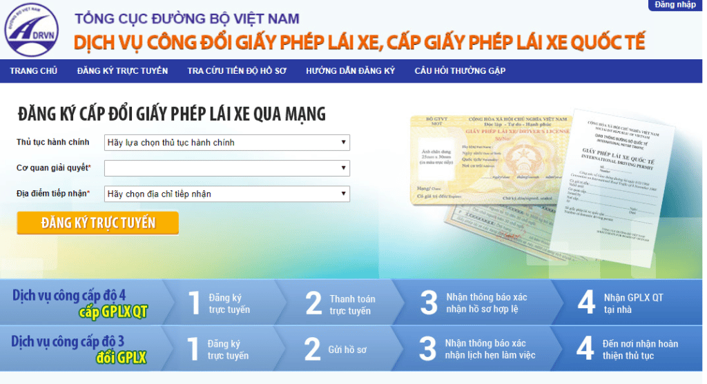Huong Dan Doi Giay Phep Lai Xe Online Tai Nha Do T