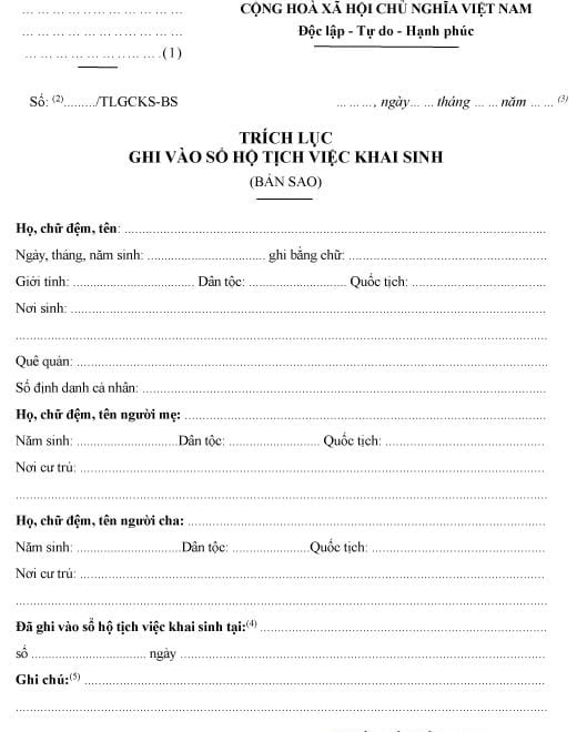 Hướng Dẫn Ghi Trích Lục Khai Sinh đúng Quy định