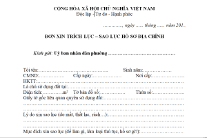 Mẫu đơn Xin Trích Lục Thửa đất