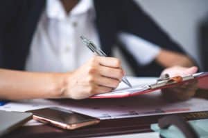 Business Approved Stamp, Permit Document And Certificate Concept