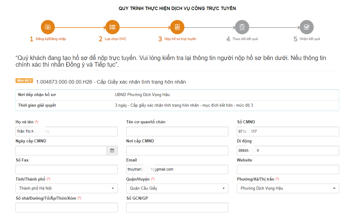 Xác Nhận độc Thân Online Hà Nội