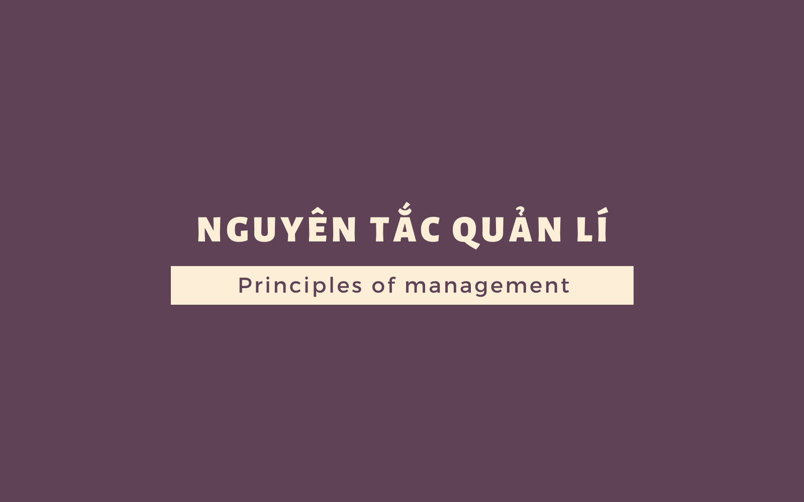 Nguyên Tắc Quản Lý Là Gì?