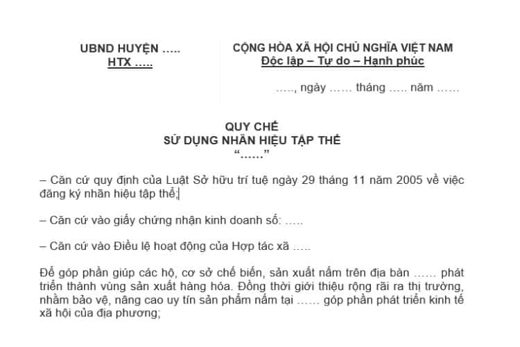 Quy Chế Sử Dụng Chứng Nhận Nhãn Hiệu