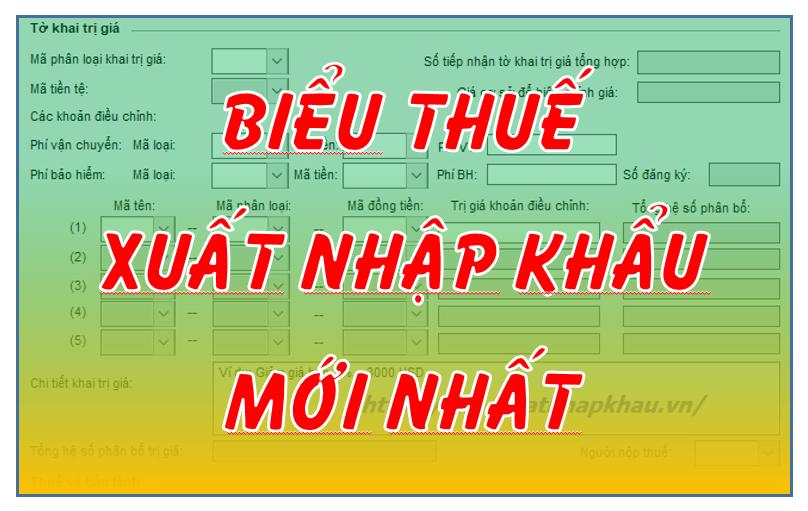 Tải Biểu Thuế Xuất Nhập Khẩu 2022