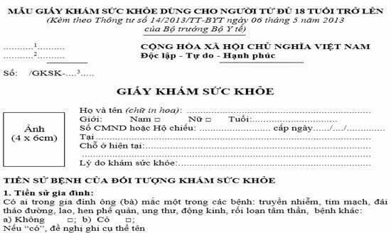 Mẫu Giấy Khám Sức Khỏe Trẻ Em Mới Nhất