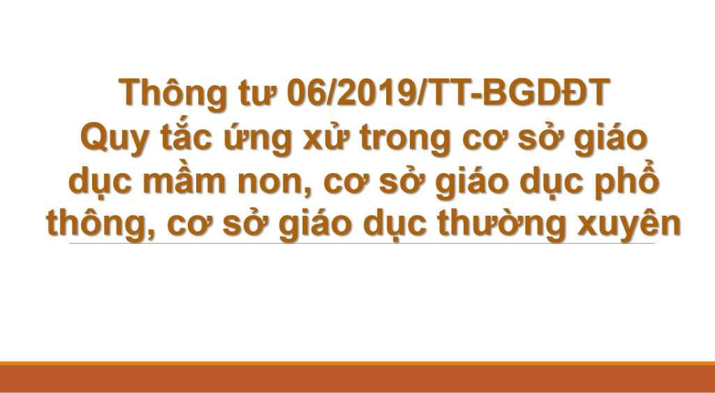 Thông tư 06/2019/TT-BGDĐT Quy tắc ứng xử trong cơ sở giáo dục mầm non, cơ sở giáo dục phổ thông, cơ sở giáo dục thường xuyên