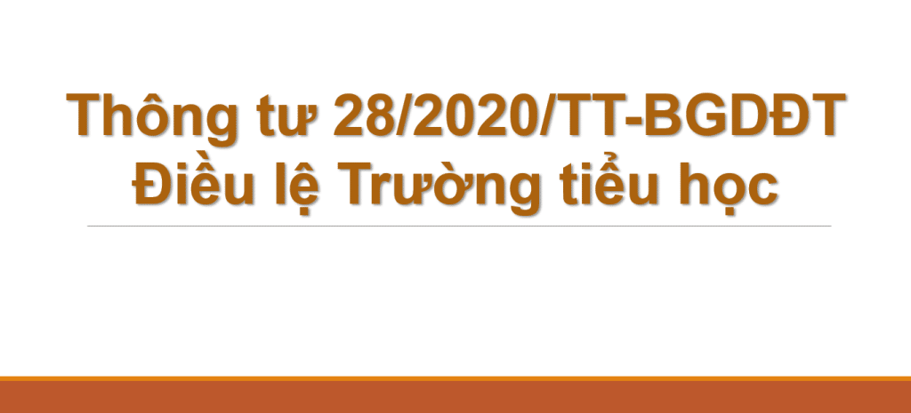 Thông tư 28/2020/TT-BGDĐT Điều lệ Trường tiểu học