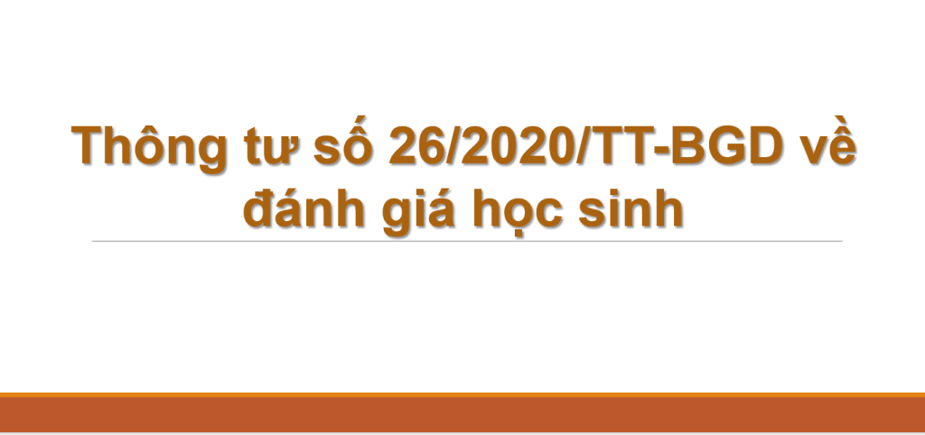 Thông tư số 26/2020/TT-BGD về đánh giá học sinh