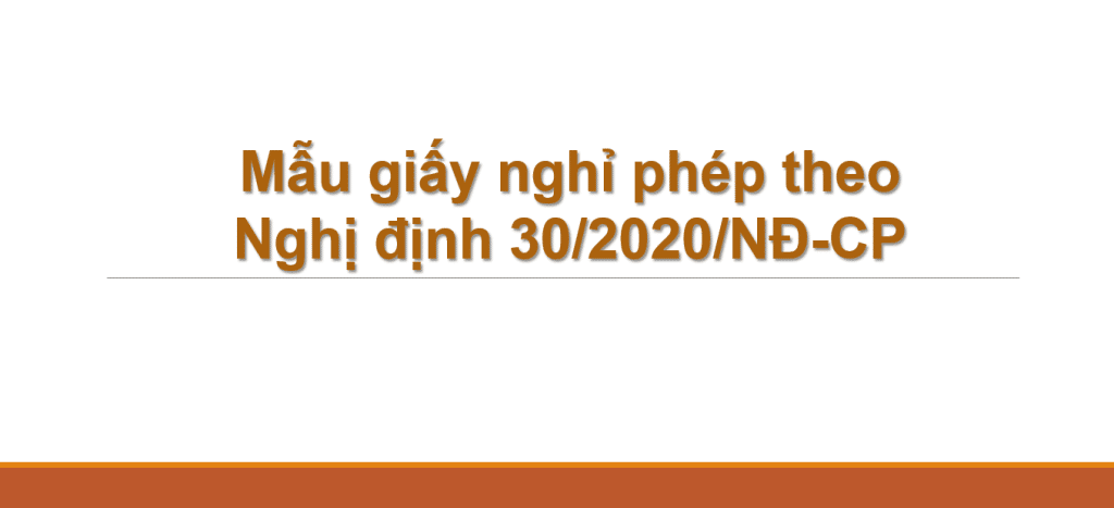 Mẫu giấy nghỉ phép theo Nghị định 30/2020/NĐ-CP