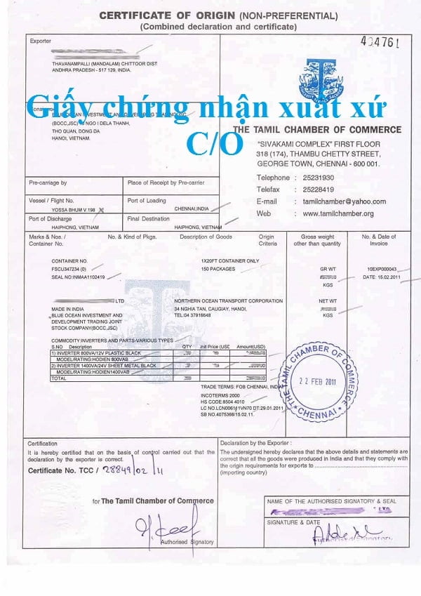 Làm Giả Giấy Chứng Nhận Hàng Hóa Tiếng Anh Bị Phạt Không