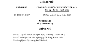 Nghị định 45 Lệ Phí Trước Bạ