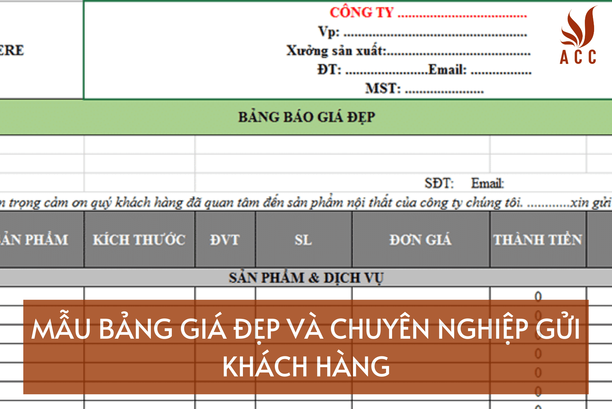 Mau Bang Gia Dep Va Chuyen Nghiep Gui Khach Hang