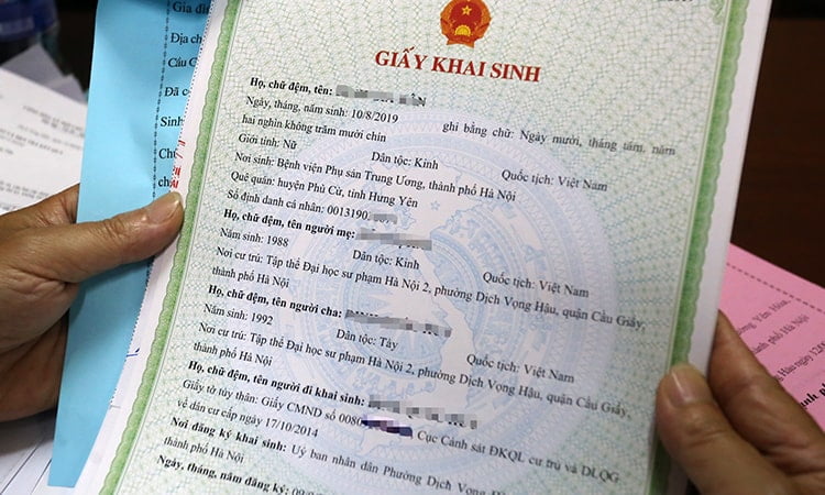 Mau Giay Khai Sinh Min