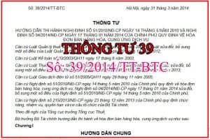 Thong Tu 39 Ve Hoa Don