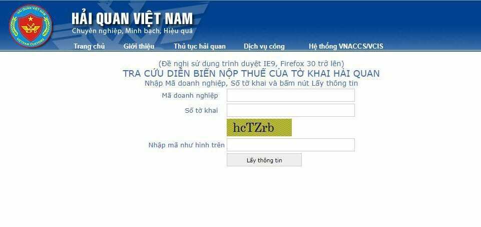 Tra Cuu Dien Bien Nop Thue To Khai Hai Quan