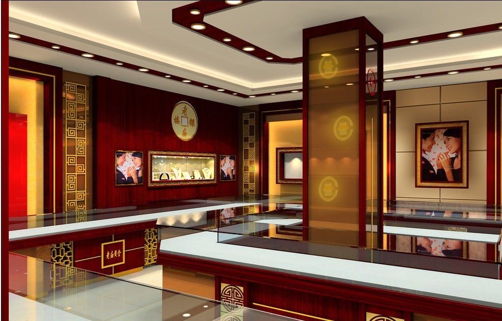 Gold Store Interior Design 3d