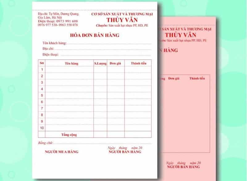 Mẫu Hóa đơn Bán Lẻ 2 Liên Mới Nhất 2022 (100 Tờ)