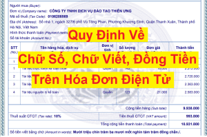 Quy định Sử Dụng Font Chữ Hóa đơn Giá Trị Gia Tăng