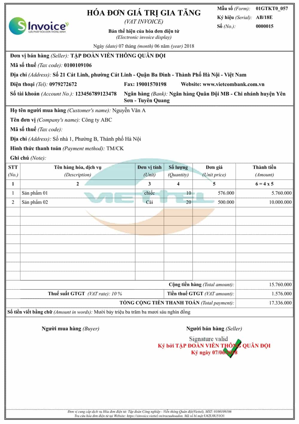 Thông Tin Chính Thức Trang Web Hóa đơn điện Tử Viettel