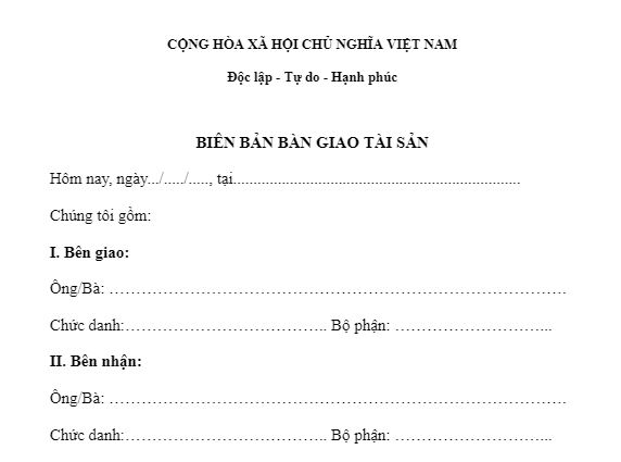 Bien Ban Ban Giao Tai San