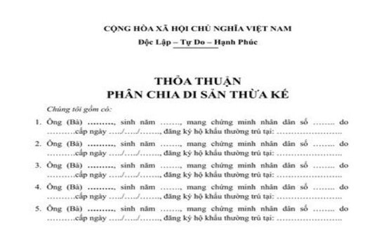 Biên Bản Thừa Kế Tài Sản