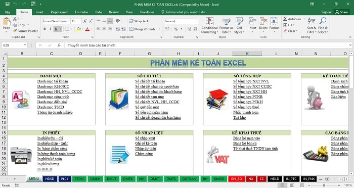 Cách Thiết Lập Phần Mềm Kế Toán Excel