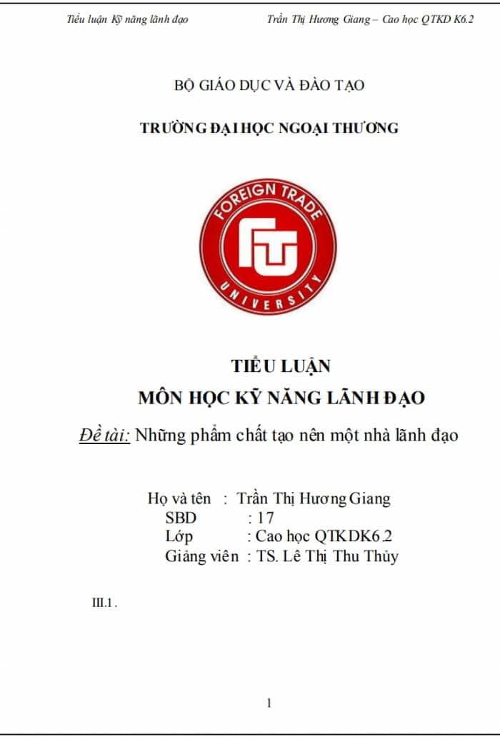 Tieu Luan Quan Tri Hoc Ve Lanh Dao