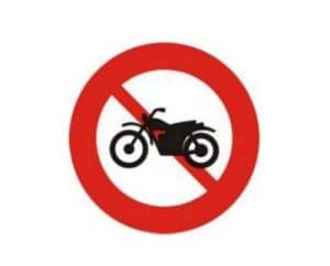 Biển báo cấm xe gắn máy trông thế nào?