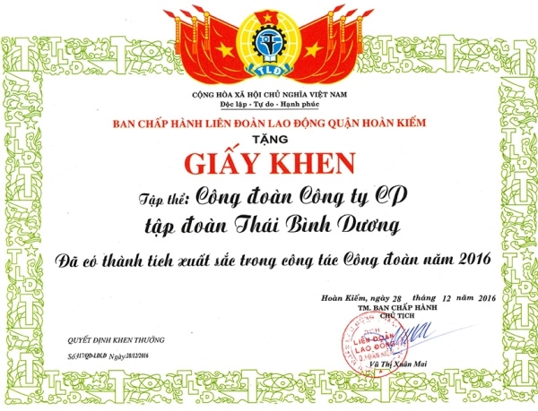 mẫu giấy khen công đoàn