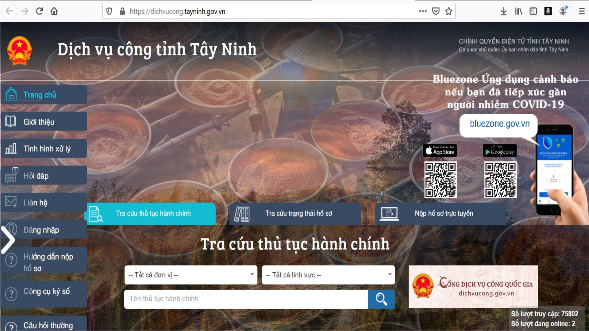 Cổng Dịch Vụ Công Trực Tuyến Tỉnh Tây Ninh