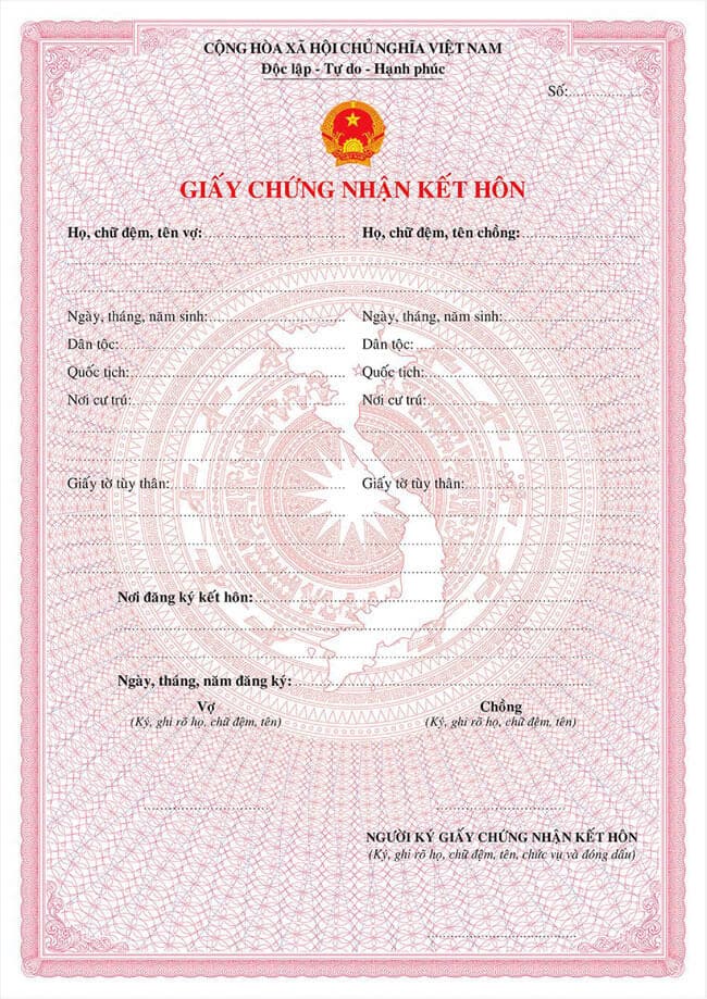 Giấy đăng Ký Kết Hôn Với Người Nước Ngoài Cần Có Nội Dung Gì
