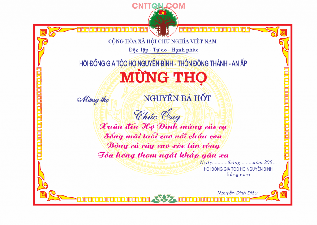 mẫu giấy khen người cao tuổi
