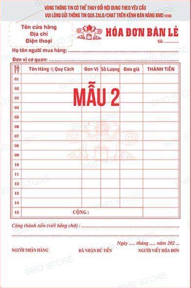 Tổng Hợp Các Mẫu Hóa đơn Khổ A5