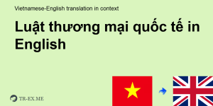 Luật thương mại quốc tế tiếng anh