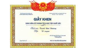 Mẫu giấy khen sinh viên mới nhất (Cập nhật 2023)