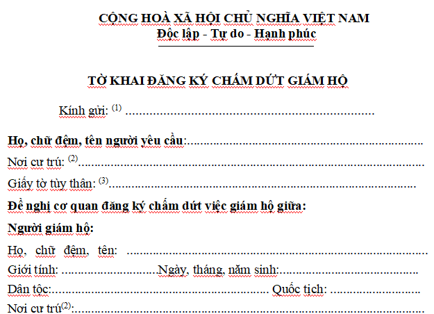 To Khai Dang Ky Cham Dut Giam Ho