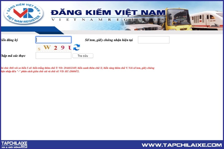 Tra Cứu đăng Kiểm Bước 3