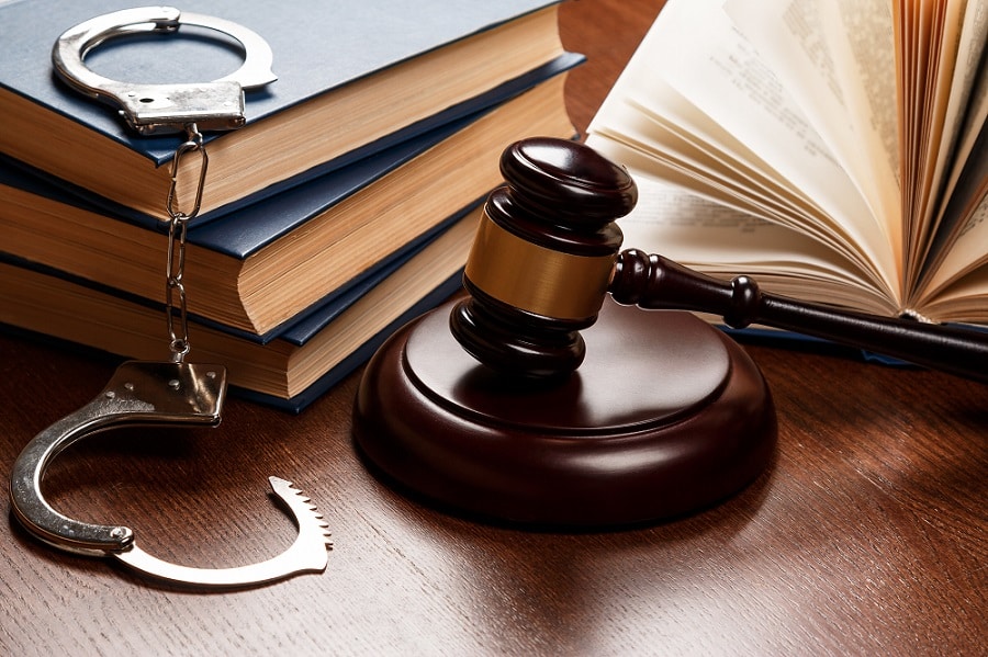 Gavel, Books And Handcuffs