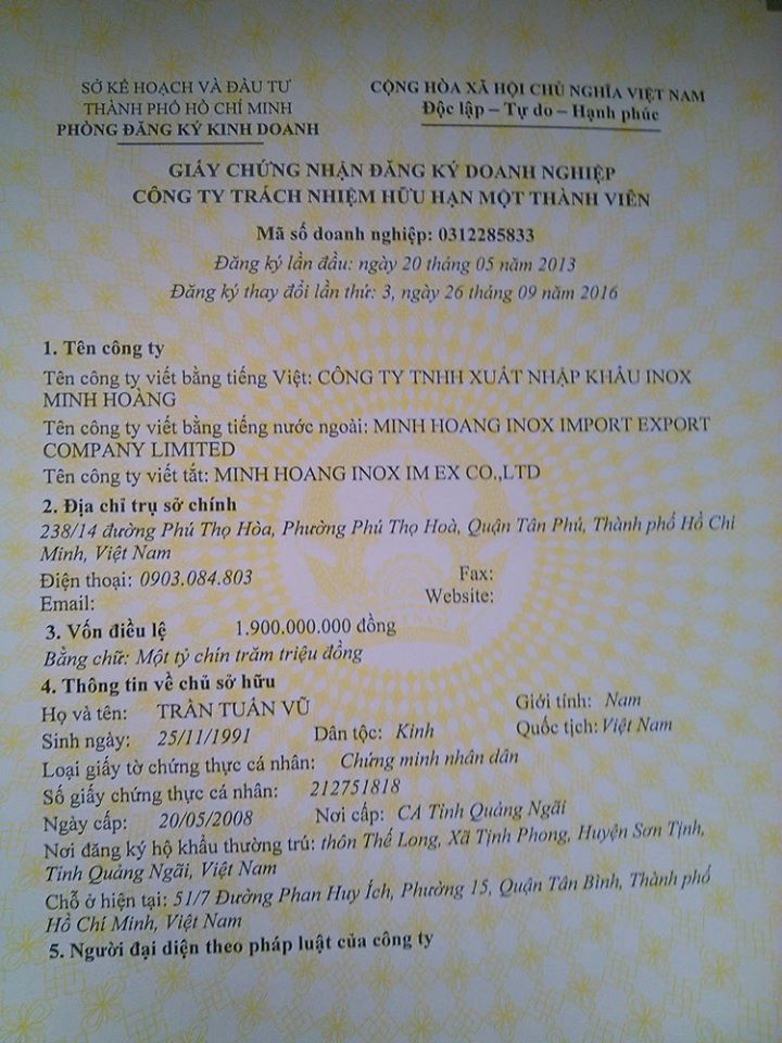 Trên Giấy Phép Kinh Doanh Có Mã Số Thuế Không