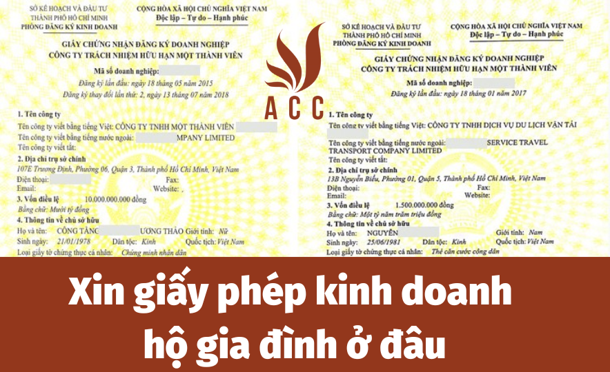 Xin Giấy Phép Kinh Doanh Hộ Gia đình ở đâu