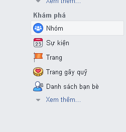 Chọn "Nhóm" ở phần "Khám phá"